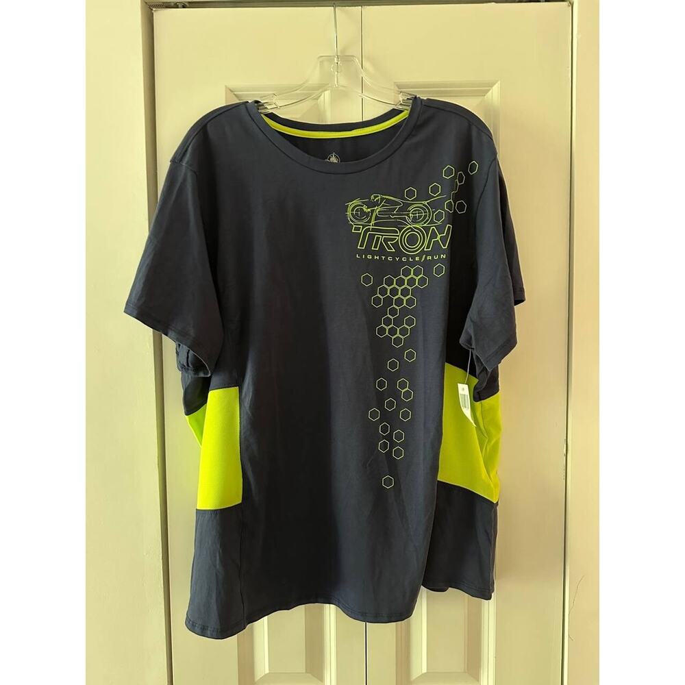 Disney Parks Tron Lightcycle Run Mesh Blue Green T-shirt unisex Plus Size 3X